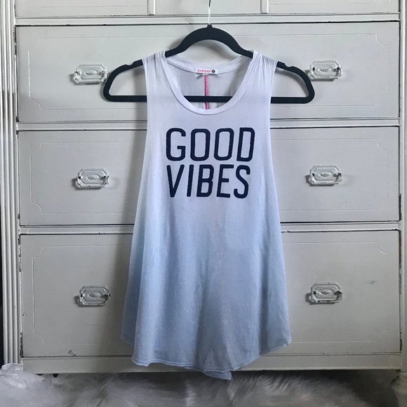 Sundry Tops - NWOT / SUNDRY / Good Vibes Racer Back Tank Top